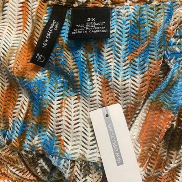 New Directions Tealmur-tume roll tab cinch sleeves, size 2x - Picture 4 of 4